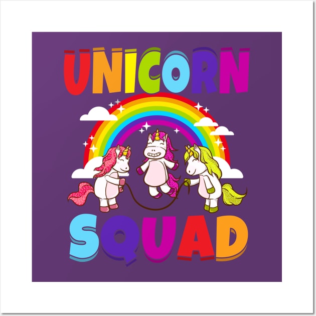 Unicorn Squad Jump Rope Fun Summer Cute Wall Art by E